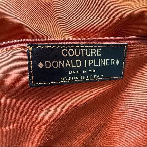 Donald J. Pliner Leather Embroidered Floral Patterned Hobo Bag in Brown Orange - Picture 14 of 16